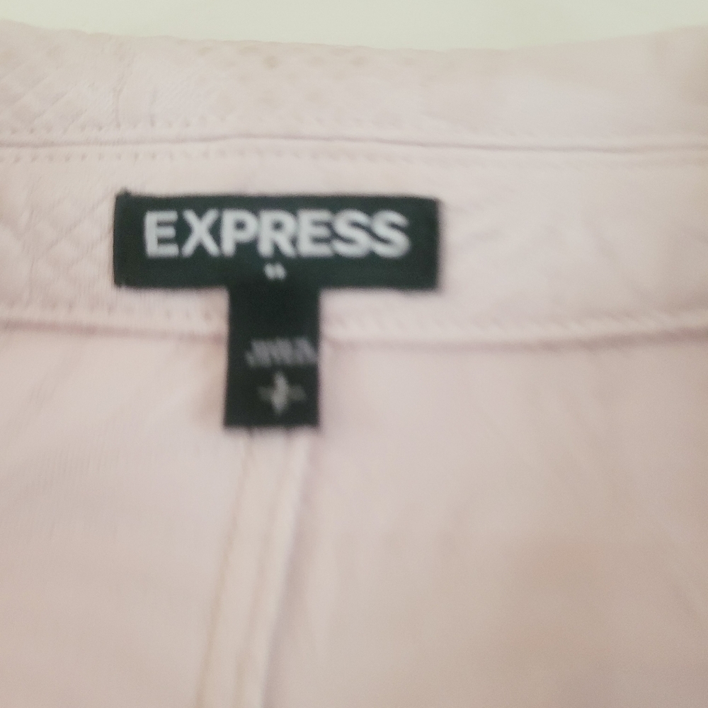 Embossed Express Small Pink/Tan Moto Jacket - Picture 3 of 8